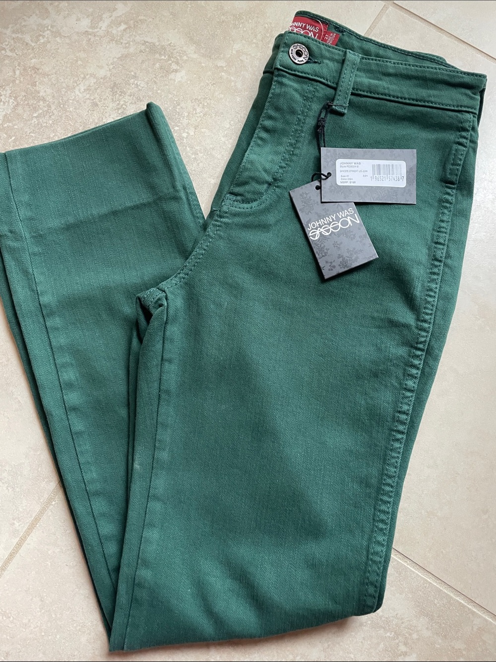 Johnny Was Teal-Green Skinny Women's Jeans